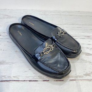 LL Bean Slip On Mules Shoes Black Size 9